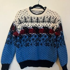 Aeropostale Vintage Style Ski Sweater - Blue, Red, Black, White